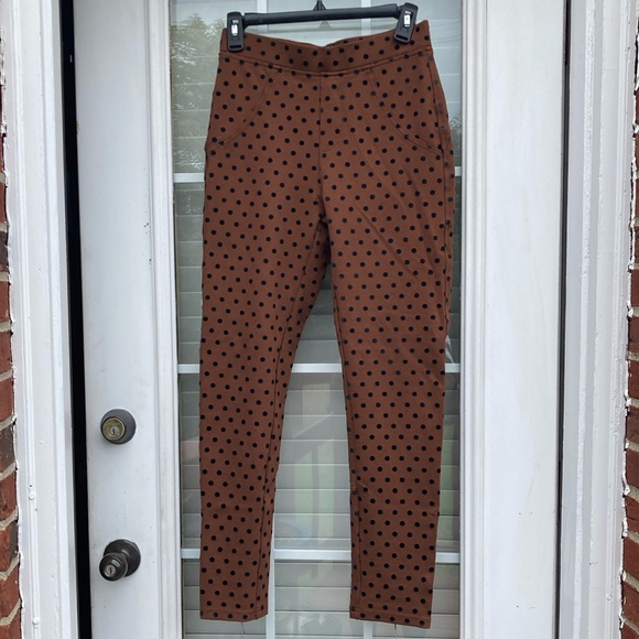 Vassalli Polka Dots Brown Pants Sz 8 - Picture 4 of 12